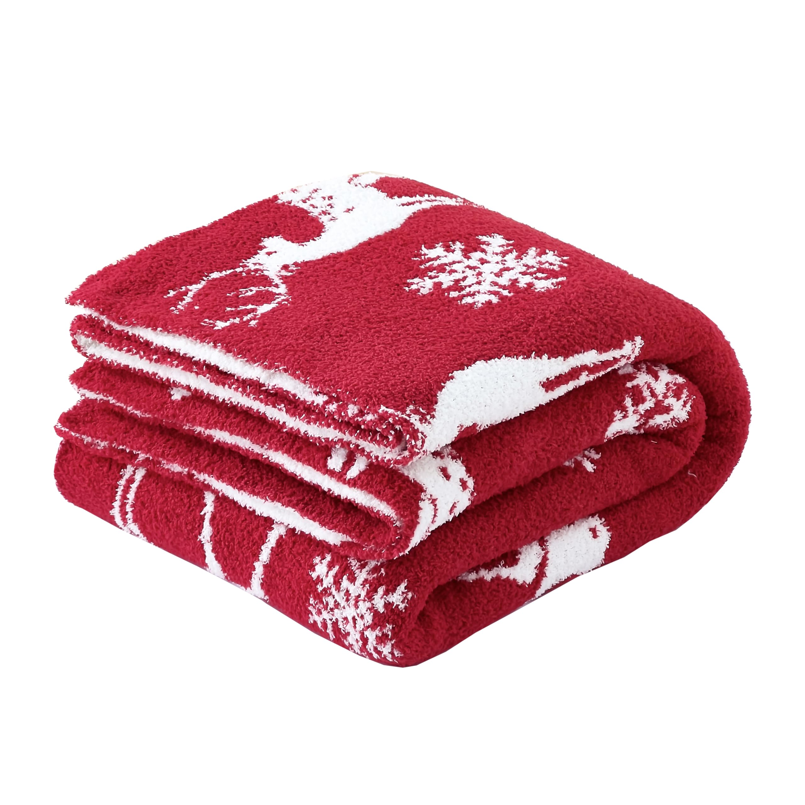 Cozy Knitted Throw Blanket — Red