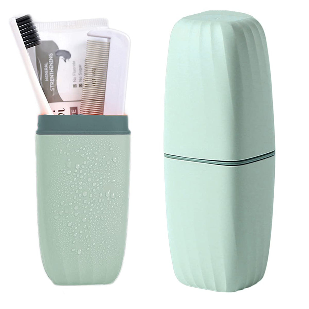 Portable Toothbrush & Cup Case — Light Blue